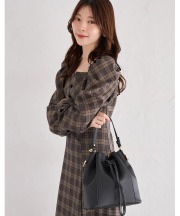 ２ＷＡＹショルダー付きドロストフェイクレザーバッグ【ullaby ユラビー】 tocco closet(トッコクローゼット) ※セレクトアイテム　＊スペシャルプライス品につき返品/キャンセル/配送日指定不可/ラッピング不可/少量在庫のセールの為交換は出来かねる場合がございます。