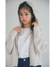 軽くて優しい着心地♪フラワーレース装飾ふんわりスフレタッチジップパーカー 11月10日(月)再販決定☆ 【vietta ヴィエッタ】 tocco closet(トッコクローゼット)