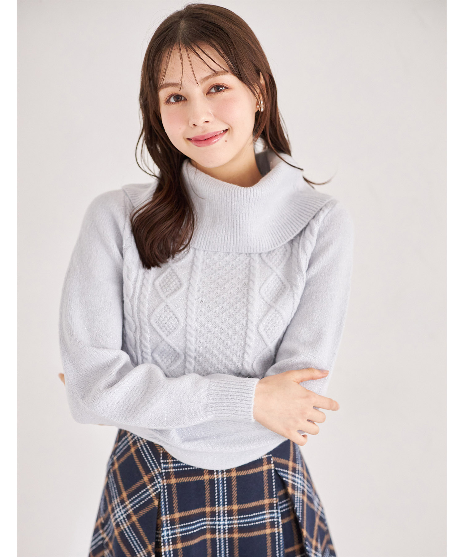 オフタートルネックケーブル編みニットプルオーバー 11月10日(月)サックス再販決定☆【sathemy】 tocco closet(トッコクローゼット) ※少量の在庫確保による再販売の為、交換は出来かねる場合がございます。