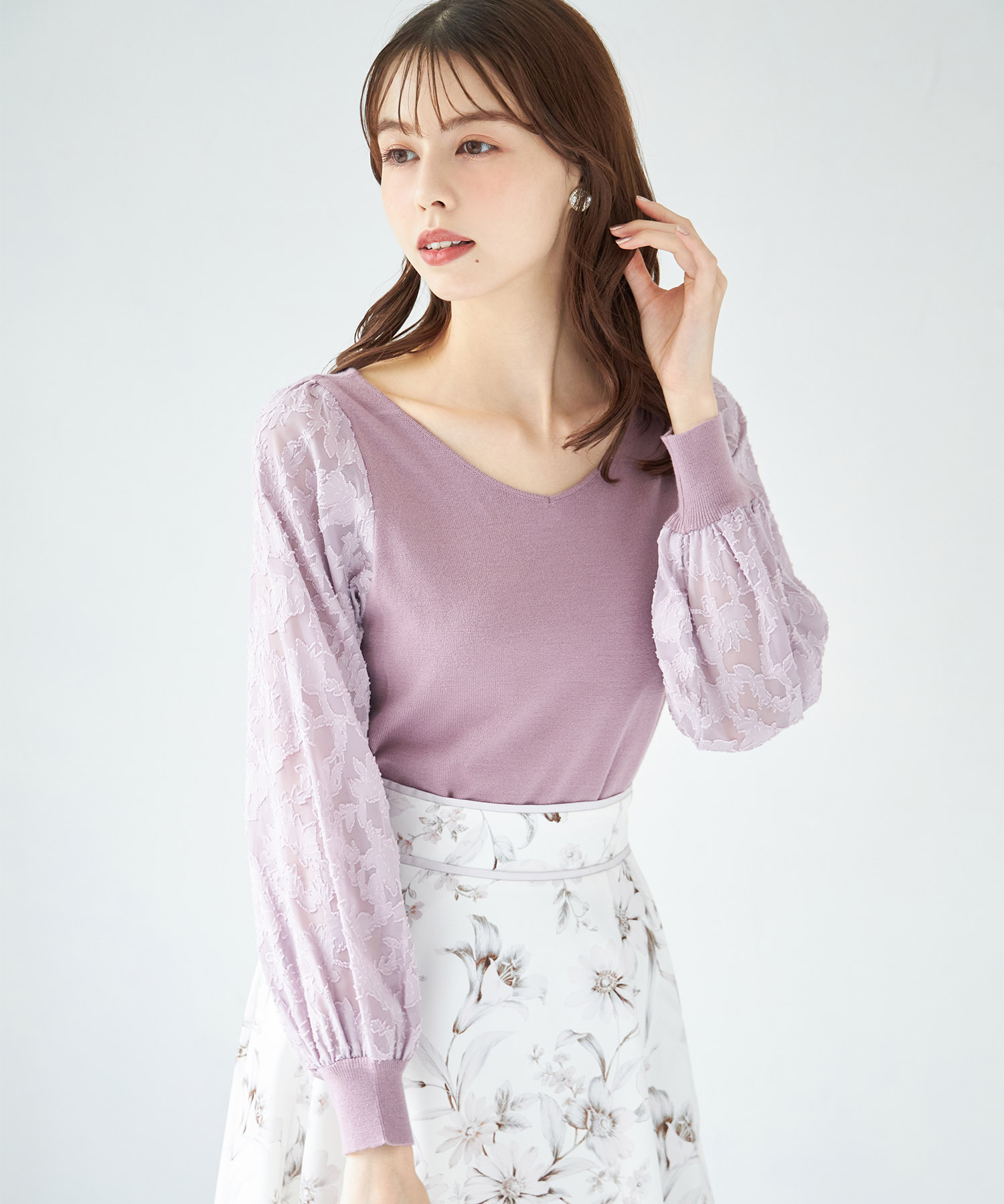 前後２ＷＡＹシアージャガード切替マシュマロタッチニットプルオーバー【saurel サーレル】 tocco closet(トッコクローゼット)＊スペシャルプライス品につき返品/キャンセル/配送日指定不可/ラッピング不可/少量在庫のセールの為交換は出来かねる場合がございます。