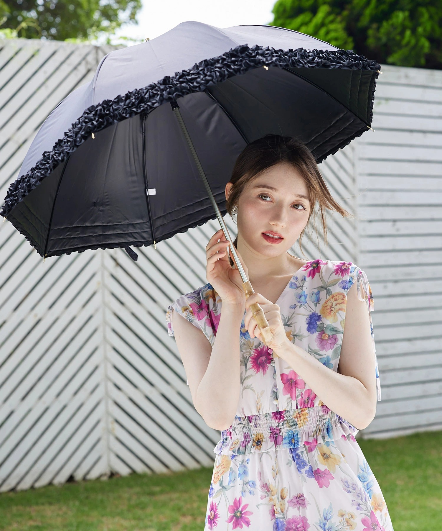 完全遮光100％＆雨天兼用♪ホイップフリル長傘 7月11日(金)再販決定☆【shelia シェリア】 tocco closet(トッコクローゼット)《UV Item Collection》※他商品との同梱不可※通常より発送にお時間がかかります。予めご了承下さい。