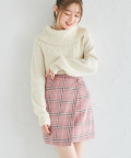 チェック柄ラップミニスカート【lumes ルミス】 tocco closet(トッコクローゼット)＊スペシャルプライス品につき返品/キャンセル/配送日指定不可/ラッピング不可/少量在庫のセールの為交換は出来かねる場合がございます。