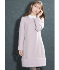 襟付き裾ファー切り替えワンピース【lafinia ラフィニア】 tocco closet(トッコクローゼット)＊スペシャルプライス品につき返品/キャンセル/配送日指定不可/ラッピング不可/少量在庫のセールの為交換は出来かねる場合がございます。