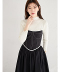 ステッチ入り配色キャミワンピース tocco closet(トッコクローゼット)　＊スペシャルプライス品につき返品/キャンセル/配送日指定不可/ラッピング不可/少量在庫のセールの為交換は出来かねる場合がございます。