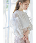 リボンラッフルフリルスリーブシアーブラウス  9月29日(月)オフホワイト再販☆【ronquil ロンキル】 tocco closet(トッコクローゼット) ※少量の在庫確保による再販売の為、交換は出来かねる場合がございます。予めご了承ください。