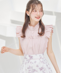 後ろリボン付きフリル×スカラップブラウス 7月26日(金)再販決定☆【melicita メリシタ】 tocco closet(トッコクローゼット)≪PINK WISH LIST≫≪2024 Fruit Collection≫