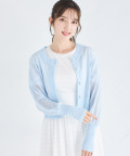 パール釦シアーラメニットカーディガン  7/10(金)～7/15(水)限定タイムセール☆《Vacance Onepiece 2025》＊スペシャルプライス品につき返品/キャンセル/配送日指定不可/ラッピング不可/少量在庫のセールの為交換は出来かねる場合がございます