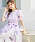 愛されヒロイン♪２ＷＡＹウエストリボン付きティアードワンピース【nillea ニレア】 tocco closet ＊スペシャルプライス品につき返品/キャンセル/配送日指定不可/ラッピング不可/少量在庫のセールの為交換は出来かねる場合がございます。