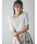 チュールフリルリブニットプルオーバー   tocco closet(トッコクローゼット) ＊スペシャルプライス品につき返品/キャンセル/配送日指定不可/ラッピング不可/少量在庫のセールの為交換は出来かねる場合がございます。