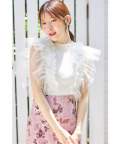 チュールフリル付きリブニットプルオーバー tocco closet(トッコクローゼット) ＊スペシャルプライス品につき返品/キャンセル/配送日指定不可/ラッピング不可/少量在庫のセールの為交換は出来かねる場合がございます。
