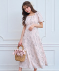 パール付きバックレースアップフラワープリントワンピース 9月2日(月)オフィシャルサイト限定再販☆【athery 】 tocco closet(トッコクローゼット)※ichaaakoさんはピンク着用※少量の在庫確保による再販売の為、交換は出来かねる場合がございます。予めご了承ください。
