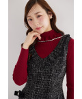 ビジュー付きフリルタートルネックニットプルオーバー  10月15日(木)再販決定☆ tocco closet(トッコクローゼット)《OuterCollection》《RibbonCollection》
