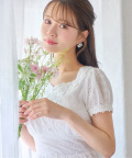 りぼん付きコットンフラワー刺繍レースワンピース 7月16日(火)オフィシャルサイト限定再販☆【rangeas ランジャス】※ichaaakoさんはオフホワイト着用※少量の在庫確保による再販売の為、交換は出来かねる場合がございます。予めご了承ください。