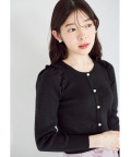 肩フリル付きパール釦ラメニットカーディガン【grace グレス】 tocco closet(トッコクローゼット)＊スペシャルプライス品につき返品/キャンセル/配送日指定不可/ラッピング不可/少量在庫のセールの為交換は出来かねる場合がございます。