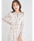 りぼん付きヨークフレアフラワープリントシャーリングワンピース【lipery リペリー】 tocco closet  ＊スペシャルプライス品につき返品/キャンセル/配送日指定不可/ラッピング不可/少量在庫のセールの為交換は出来かねる場合がございます。