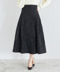バックレースアップフラワージャガードタックフレアスカート【hazel ハゼル】tocco closet(トッコクローゼット)＊スペシャルプライス品につき返品/キャンセル/配送日指定不可/ラッピング不可/少量在庫のセールの為交換は出来かねる場合がございます。