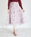 バックレースアップフラワープリントフレアスカート【nalima ナリーマ】tocco closet(トッコクローゼット) ＊スペシャルプライス品につき返品/キャンセル/配送日指定不可/ラッピング不可/少量在庫のセールの為交換は出来かねる場合がございます。