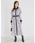 ベルト付きフロッキーラインフラワーケープシャツワンピース 【verity】tocco closet(トッコクローゼット) ＊スペシャルプライス品につき返品/キャンセル/配送日指定不可/ラッピング不可/少量在庫のセールの為交換は出来かねる場合がございます。