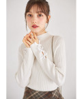 袖口リボン付きプチハイネックリブニットプルオーバー 2月3日(月)再販決定☆【marentia マレンティア】 tocco closet(トッコクローゼット)