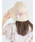 ウォッシャブル機能♪フラワーレース＆リボン付きストローハット tocco closet《UV Item Collection》＊スペシャルプライス品につき返品/キャンセル/配送日指定不可/ラッピング不可/少量在庫のセールの為交換は出来かねる場合がございます。