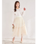 ドットチュールフリルティアードフレアスカート【elveryn エルベリン】tocco closet(トッコクローゼット)《春めくColor》＊スペシャルプライス品につき返品/キャンセル/配送日指定不可/ラッピング不可/少量在庫のセールの為交換は出来かねる場合がございます。
