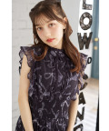 再販予定！入荷連絡受付中☆リボン＆フリル付きウエストシャーリングリボンプリントプリーツワンピース  tocco closet(トッコクローゼット)《ReStockItem》《Spring Onepiece Collection》/#05 ブラック