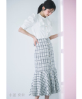 ３ＷＡＹウエストリボン付きツイード切り替えスカート【roselia ロザリア】 tocco closet(トッコクローゼット)※小室安未さんはオフホワイト着用