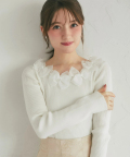 シアーリボン付きリブニットプルオーバー  9月12日(土)再販決定☆ tocco closet(トッコクローゼット)《Lady in winter bloom》※上西星来さんはボルドー着用