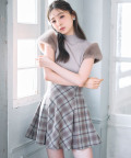 インナーパンツ付きチェックミニスカート 10月18日(土)再販決定☆【lunavy ルナヴィ】 tocco closet(トッコクローゼット)※上西星来さんはブラウン着用