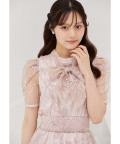 ２ＷＡＹボウタイリボン付きチュール刺繍ウエストシャーリングワンピース 10月19日(日)再販決定☆【rafina リフィーナ】 tocco closet(トッコクローゼット)　《DressCollection》