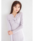 袖口パール付きフロントクロスニットワンピース tocco closet  ＊スペシャルプライス品につき返品/キャンセル/配送日指定不可/ラッピング不可/少量在庫のセールの為交換は出来かねる場合がございます。