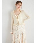 リボン付きフリルニットカーディガン×リボン付きフラワープリントキャミワンピースセット 1月19日(月) オフィシャルサイト限定ライトイエロー再販☆tocco closet ※少量の在庫確保による再販売の為、交換は出来かねる場合がございます。予めご了承ください。