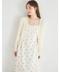 リボンレースニットカーディガン×レースフラワープリントキャミワンピースセット tocco closet(トッコクローゼット)