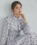 11月下旬販売予定！入荷連絡受付中☆フラワージャガード×ドットヨークフリルシャーリングシャツワンピース《DotCollection》
