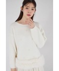 裾ファー付きパール装飾ニットプルオーバー  tocco closet ＊スペシャルプライス品につき返品/キャンセル/配送日指定不可/ラッピング不可/少量在庫のセールの為交換は出来かねる場合がございます。
