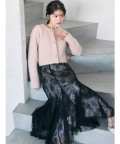 12/13販売予定！入荷連絡受付中☆バックレースアップチュールレースティアードスカート※中野恵那さんはブラック着用