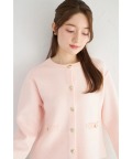 フェイクポケット付きゴールド釦ニットジャケット   tocco closet(トッコクローゼット) ※ラベンダーの入荷はありません。※少量の在庫確保による再販売の為、交換は出来かねる場合がございます。