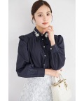 取り外し可能なリボン＆ビジューモチーフ襟付き３ＷＡＹブラウス  tocco closet(トッコクローゼット) ＊スペシャルプライス品につき返品/キャンセル/配送日指定不可/ラッピング不可/少量在庫のセールの為交換は出来かねる場合がございます。