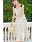 ２ＷＡＹストラップ付きバックリボンドットワンピース tocco closet(トッコクローゼット)《SummerVacationStyle》※鈴木ゆうかさんはアイボリー×ブラック着用