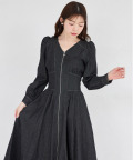パールジップコルセットライクデニムワンピース tocco closet(トッコクローゼット) ＊スペシャルプライス品につき返品/キャンセル/配送日指定不可/ラッピング不可/少量在庫のセールの為交換は出来かねる場合がございます。