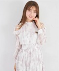 リボン付きオープンショルダーフラワープリントワンピース    6月15日(月)オフィシャルサイト限定ピンク再販☆tocco closet(トッコクローゼット)《RibbonCollection》※少量の在庫確保による再販売の為、交換は出来かねる場合がございます。予めご了承ください。