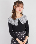 ビックレース付きリブカットソープルオーバー  tocco closet(トッコクローゼット) ＊スペシャルプライス品につき返品/キャンセル/配送日指定不可/ラッピング不可/少量在庫のセールの為交換は出来かねる場合がございます。