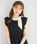 サイドリボン付きドットシャーリングワンピース  5月11日(月)オフィシャルサイト限定ブラック再販☆ tocco closet(トッコクローゼット) ※少量の在庫確保による再販売の為、交換は出来かねる場合がございます。予めご了承ください。