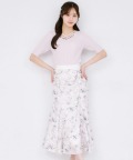 フラワープリントストレッチレースギャザーマーメイドスカート 4月21日(火)再販決定☆ tocco closet(トッコクローゼット)