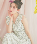 纏うだけで整う美シルエット♪フラワープリントレースカシュクールワンピース tocco closet(トッコクローゼット)《FlowerCollection》