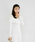 レースオフショル風フラワーモチーフニットソーワンピース tocco closet(トッコクローゼット) ＊スペシャルプライス品につき返品/キャンセル/配送日指定不可/ラッピング不可/少量在庫のセールの為交換は出来かねる場合がございます。