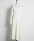 フラワーレースラッフルフリルワンピース  tocco closet(トッコクローゼット) ＊スペシャルプライス品につき返品/キャンセル/配送日指定不可/ラッピング不可/少量在庫のセールの為交換は出来かねる場合がございます。