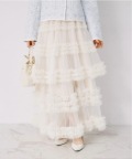 ホイップフリルチュールティアードスカート   9月2日(水)オフィシャルサイト限定アイボリー再販☆ tocco closet(トッコクローゼット)※少量の在庫確保による再販売の為、交換は出来かねる場合がございます。予めご了承ください。