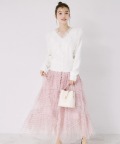チェック柄チュールフリルティアードスカート tocco closet(トッコクローゼット)※オフィシャルサイト限定