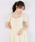 リボン付きコルセットライクシャーリングワンピース tocco closet(トッコクローゼット) ＊スペシャルプライス品につき返品/キャンセル/配送日指定不可/ラッピング不可/少量在庫のセールの為交換は出来かねる場合がございます。